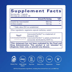 Pure Encapsulations Inositol Complex bottle back shows ingredients and quality standards