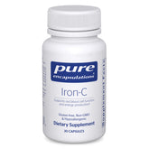 Pure Encapsulations Iron-C bottle showing vegan capsules for daily energy support