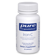 Pure Encapsulations Iron-C bottle showing vegan capsules for daily energy support