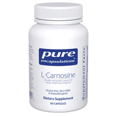 Pure Encapsulations L-Carnosine bottle front highlights premium packaging for antioxidant support