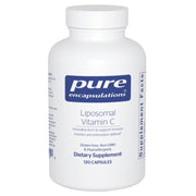 Pure Encapsulations Liposomal Vitamin C bottle front for easy daily immune support.