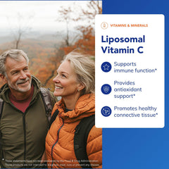 Pure Encapsulations Liposomal Vitamin C capsules in a tray for daily use.