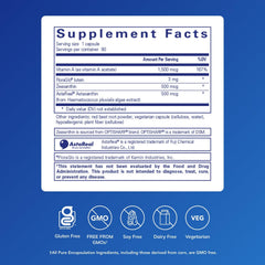 Pure Encapsulations capsules with lutein zeaxanthin and astaxanthin for macular pigment