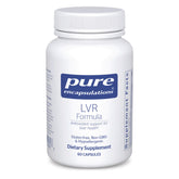 Pure Encapsulations LVR Formula bottle on shelf highlights liver-support supplement.