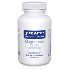 Pure Encapsulations Magnesium citrate bottle offering restful sleep and daily energy support