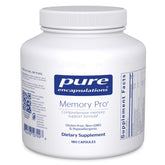 Pure Encapsulations Memory Pro bottle, front view, suggesting study-focused cognitive support.