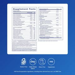 Pure Encapsulations Men's Nutrients bottle back label shows complete nutrient profile