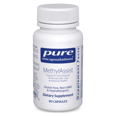 Pure Encapsulations MethylAssist 90's bottle front view supports daily methylation and overall wellness.