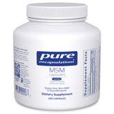 Pure Encapsulations MSM capsules bottle highlighting joint support and wellness.