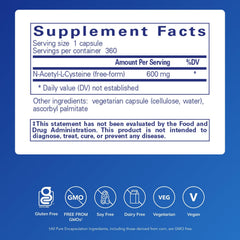 Pure Encapsulations NAC 600 mg capsules closeup — easy-to-swallow capsules for antioxidant and immune support