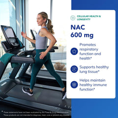 Pure Encapsulations NAC 600 mg label detail showing ingredients and allergen-free formula