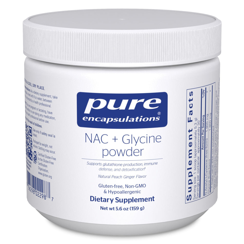 Pure Encapsulations NAC + Glycine powder bottle supports immune health and detox support