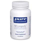 Pure Encapsulations NR Longevity bottle emphasizing NAD+ support for cellular health