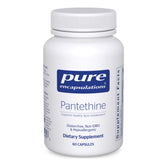 Pure Encapsulations Pantethine bottle front showing premium hypoallergenic supplement label.
