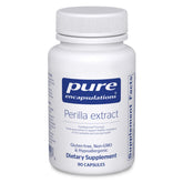 Pure Encapsulations Perilla Extract bottle highlights premium, allergy-friendly supplement.