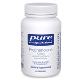 Pure Encapsulations Pregnenolona 10 mg en botella, apoyo a la memoria diaria.