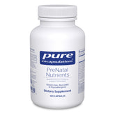 Pure Encapsulations Prenatal Nutrients bottle close-up showing energy support.