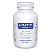Pure Encapsulations Prenatal Nutrients bottle close-up showing energy support.