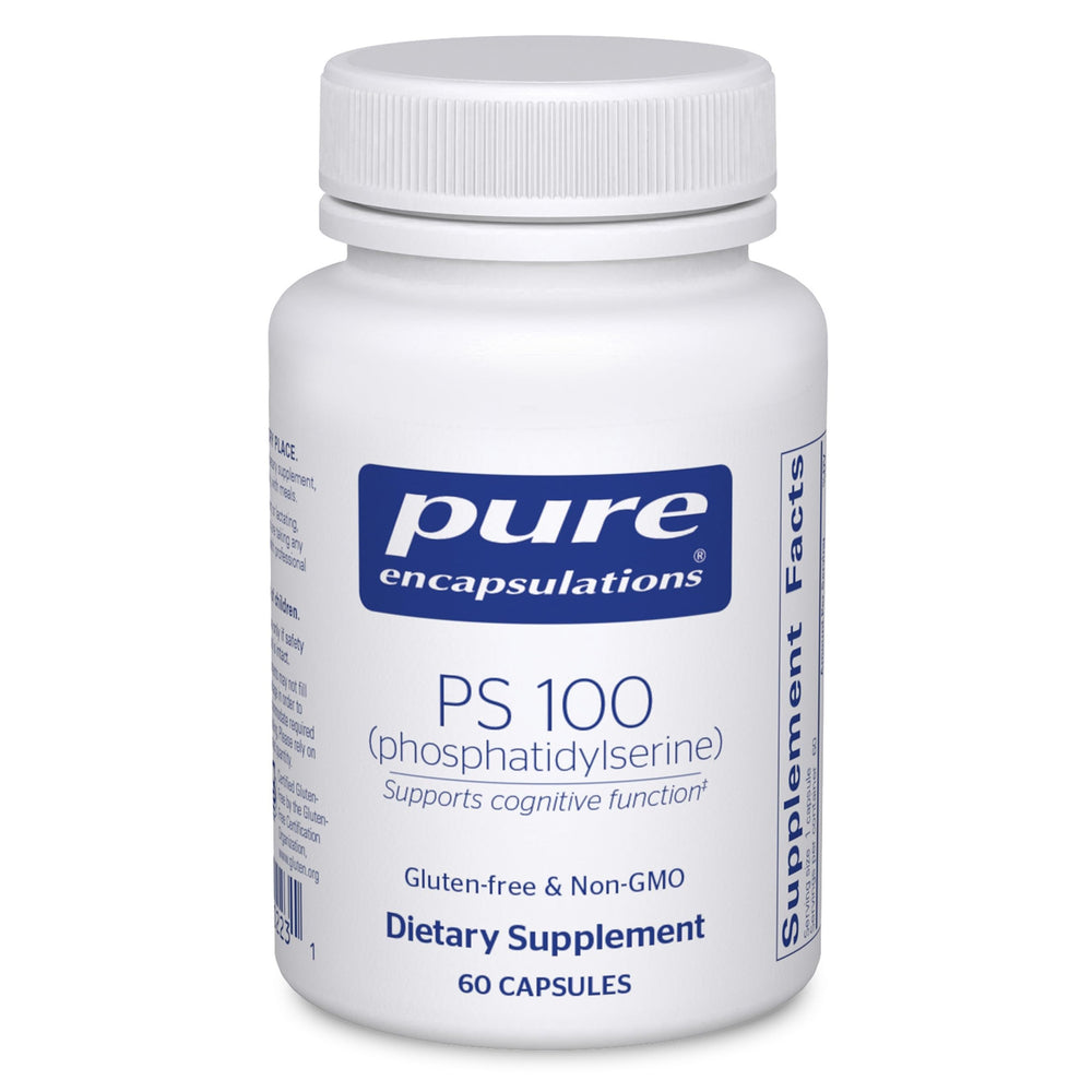 Pure Encapsulations PS 100 bottle front view may support memory and focus.