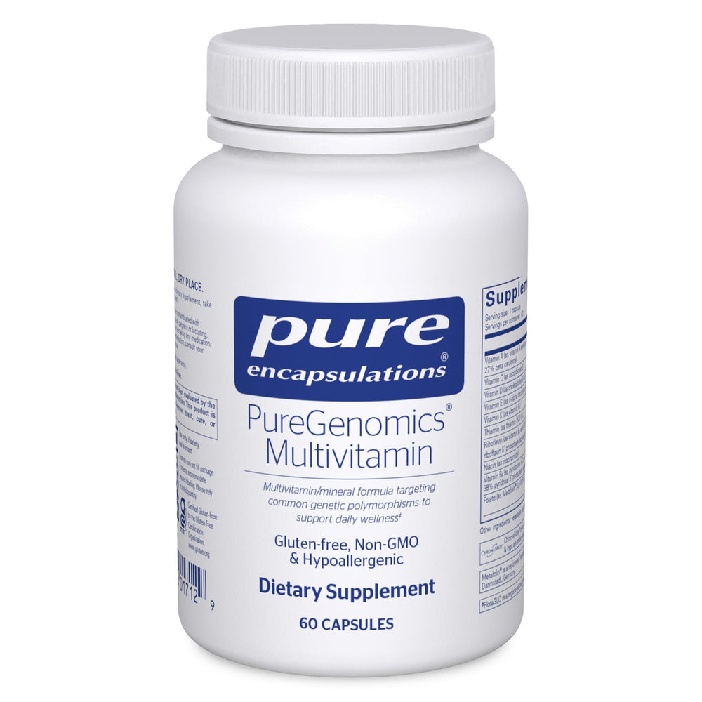 PureGenomics multivitamin bottle shown for daily nutrition