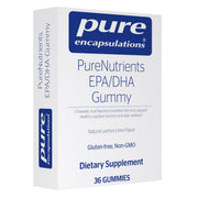 Pure Encapsulations PureNutrients EPA/DHA Gummy bottle with lemon-lime flavor for daily brain support.