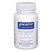 Pure Encapsulations Pycnogenol bottle – antioxidant pine bark extract for vascular health.