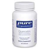 Pure Encapsulations Quercetin bottle and capsules prepared for daily immune support