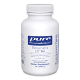 Pure Encapsulations Resveratrol EXTRA bottle on counter supports healthy cellular function.