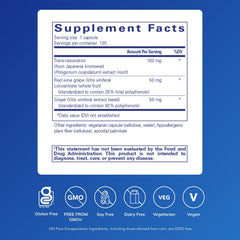 Resveratrol EXTRA capsules offer antioxidant support for cellular health.