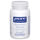 Pure Encapsulations Resveratrol VES-Sorb bottle highlighting hypoallergenic formula.
