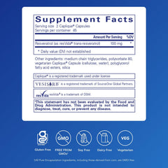 Pure Encapsulations Resveratrol VES-Sorb capsules arranged for daily use.