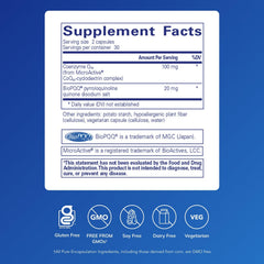 Capsules of Pure Encapsulations SR-CoQ10 with PQQ ready for daily use