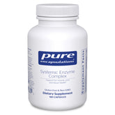 Pure Encapsulations Systemic Enzyme Complex bottle with capsules for joint and muscle comfort.