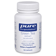 Pure Encapsulations te verde descafeinado en botella, apoyo antioxidante para la salud diaria.