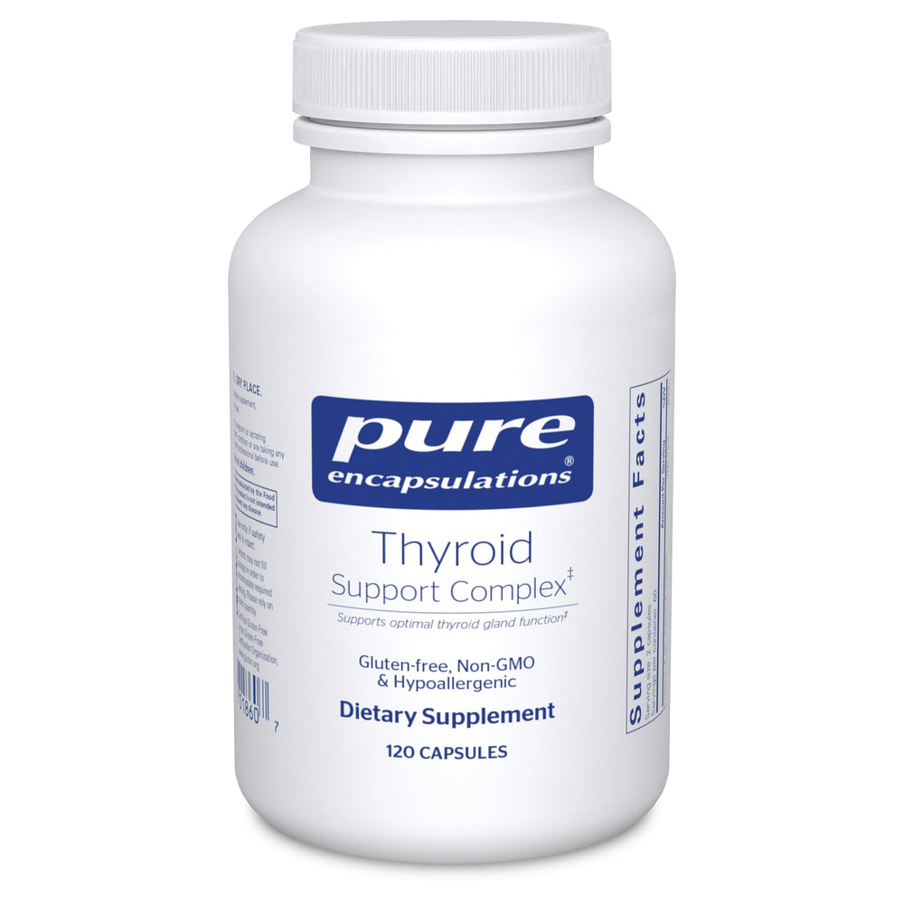 Pure Encapsulations Thyroid Support Complex bottle front view supports daily thyroid wellness.