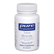 Pure Encapsulations Trace Minerals bottle shows vegan multi-mineral blend for nutrient metabolism.
