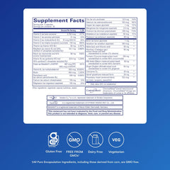 Ultranutrient bottle label close-up highlighting Metafolin L-5-MTHF and key ingredients