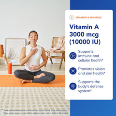 Vitamin A label close-up on Pure Encapsulations bottle, non-GMO formula.