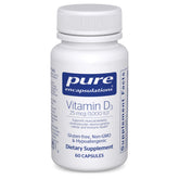 Pure Encapsulations Vitamin D3 bottle front shows premium vitamin D3 for bone support and general wellness