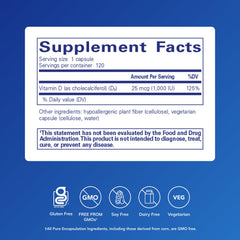 Pure Encapsulations Vitamin D3 capsules close-up for easy daily supplementation.