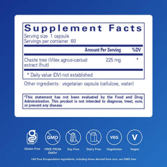 Vitex extract capsules close-up illustrating herbal support for menstrual regularity.