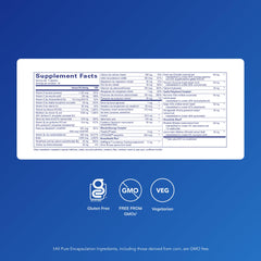 Pure Encapsulations Women's Nutrients 40+ bottle label close-up highlighting Metafolin L-5-MTHF