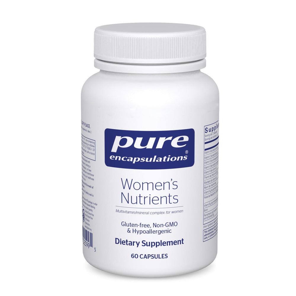 Pure Encapsulations Women’s Nutrients bottle label — complete daily vitamin support.