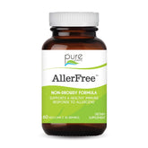Pure Essence Labs AllerFree bottle with capsules for non-drowsy allergy relief.