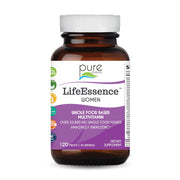 Pure Essence Labs LifeEssence Women's Formula bottle front highlighting energy-support vitamins.