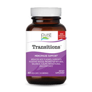 Pure Essence Labs Transitions bottle shown for natural menopause support and hormone balance