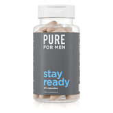 Pure for Men Stay Ready Fiber bottle on counter may support regularity.