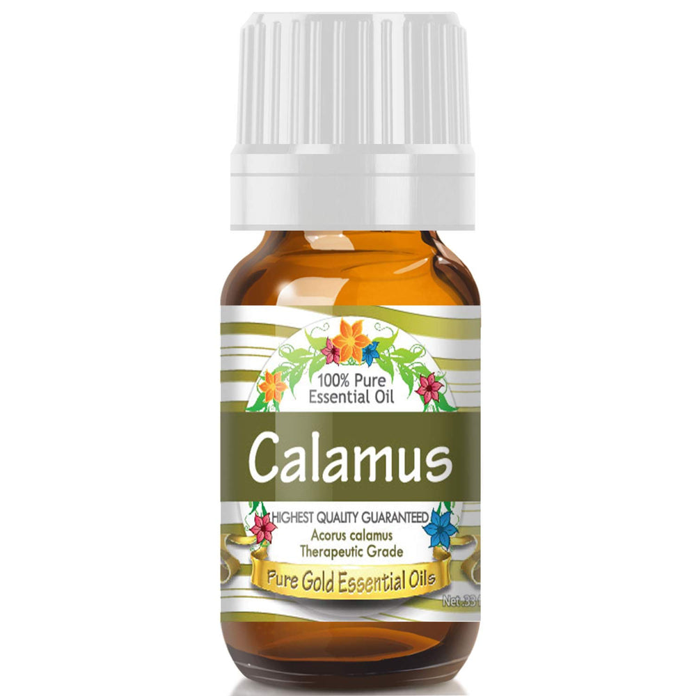 Pure Gold Calamus Essential Oil bottle ready for diffusion and blending.