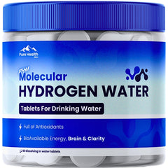 PURE HEALTH MAX PHM Hydrogen Water Tablets bottle shows a convenient 3-month hydration supply.