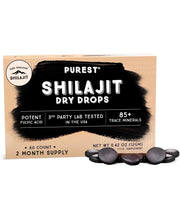 Pure Himalayan Shilajit Dry Drops bottle closeup showing premium quality and energy potential.